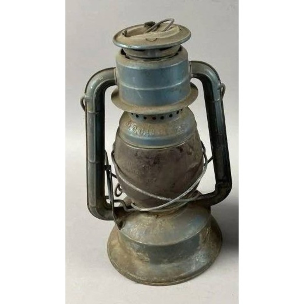 Vintage Dietz Syracuse NY USA Cold Blast Kerosene Lantern Blue Tin‎ Oil Lamp
